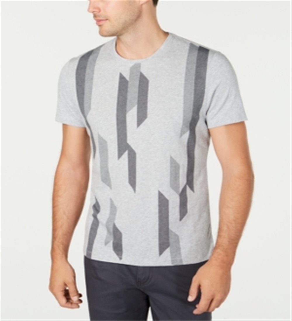 Camiseta Alfani Masculina Bar Graphic Intarsia Cinza Tamanho P