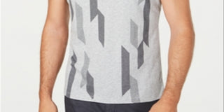 Camiseta Alfani Masculina Bar Graphic Intarsia Cinza Tamanho P