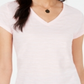Blusa listrada com decote em V Maison Jules feminina, rosa, tamanho pequeno