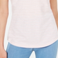 Blusa listrada com decote em V Maison Jules feminina, rosa, tamanho pequeno