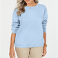 Karen Scott Moletom Feminino Petite Crewneck Fleece Azul Tamanho PXS