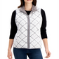 Colete xadrez feminino Karen Scott, branco, tamanho pequeno