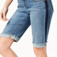 Shorts jeans femininos com acabamento contrastante e punho, azul, tamanho 16, pequeno, da INC International Concepts