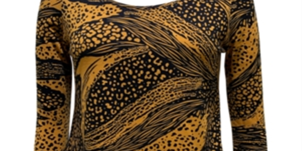 Blusa feminina estampada com ombros descobertos, tamanho X-S