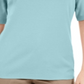 Blusa Karen Scott com decote em V e detalhes em botões, azul, tamanho 2XL