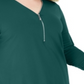 JM Collection Blusa feminina lisa com zíper verde tamanho 1X