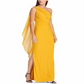 Vestido de malha com capa Georgette Ralph Lauren feminino, amarelo, tamanho 14