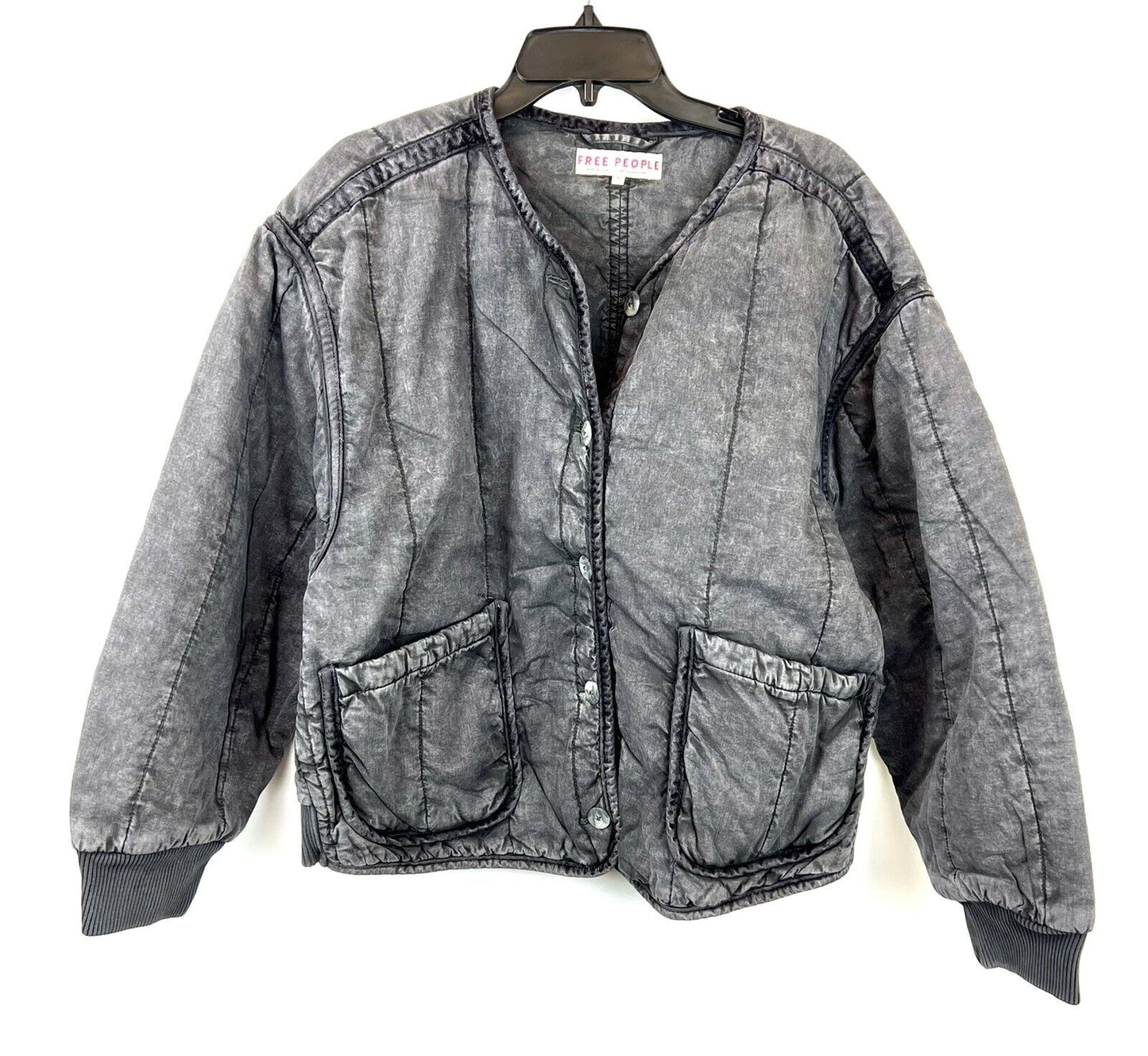 Jaquetas femininas Free People Mixed Signals Liner cinza tamanho M