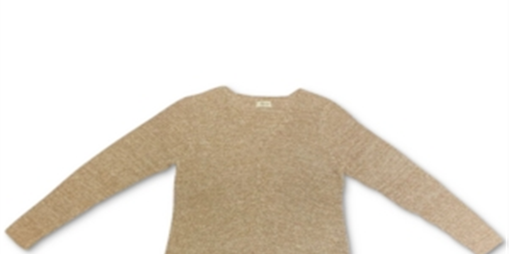 Suéter feminino de malha canelada de algodão com decote em V, estilo &amp; co, marrom, tamanho extragrande