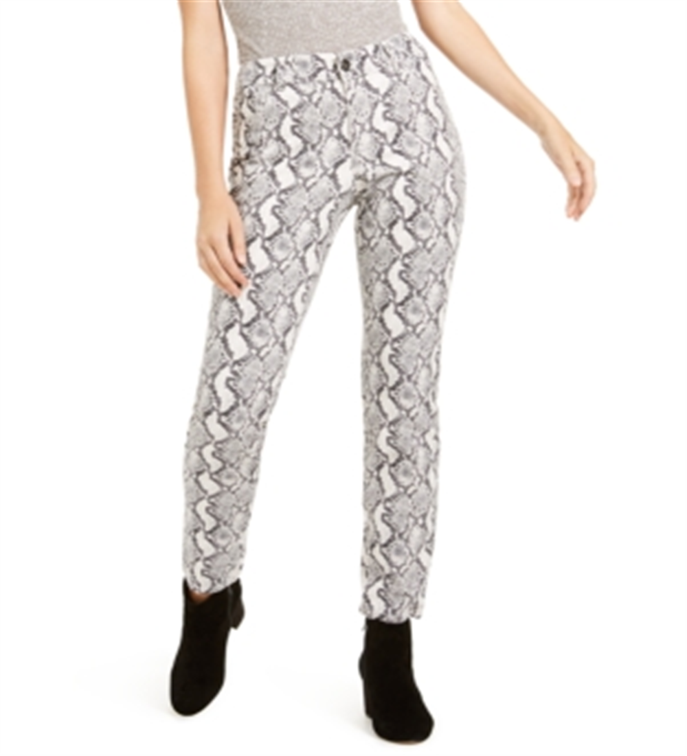 Calça jeans skinny feminina com estampa de cobra da INC International Concepts, cinza, tamanho 0
