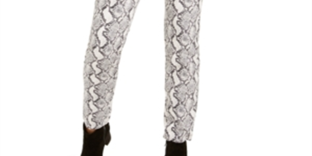 Calça jeans skinny feminina com estampa de cobra da INC International Concepts, cinza, tamanho 0