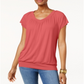 Camiseta Blusa Feminina JM Collection Laranja Tamanho M