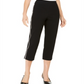 Calça Capri Feminina JM Collection Petite Diamonte Listrada Lateral Preta Tamanho Petite M