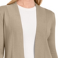 Cardigan feminino JM Collection com frente aberta, marrom, tamanho médio