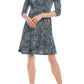 Vestido envelope falso estampado feminino Karen Kane, azul, tamanho extragrande