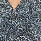 Vestido envelope falso estampado feminino Karen Kane, azul, tamanho extragrande