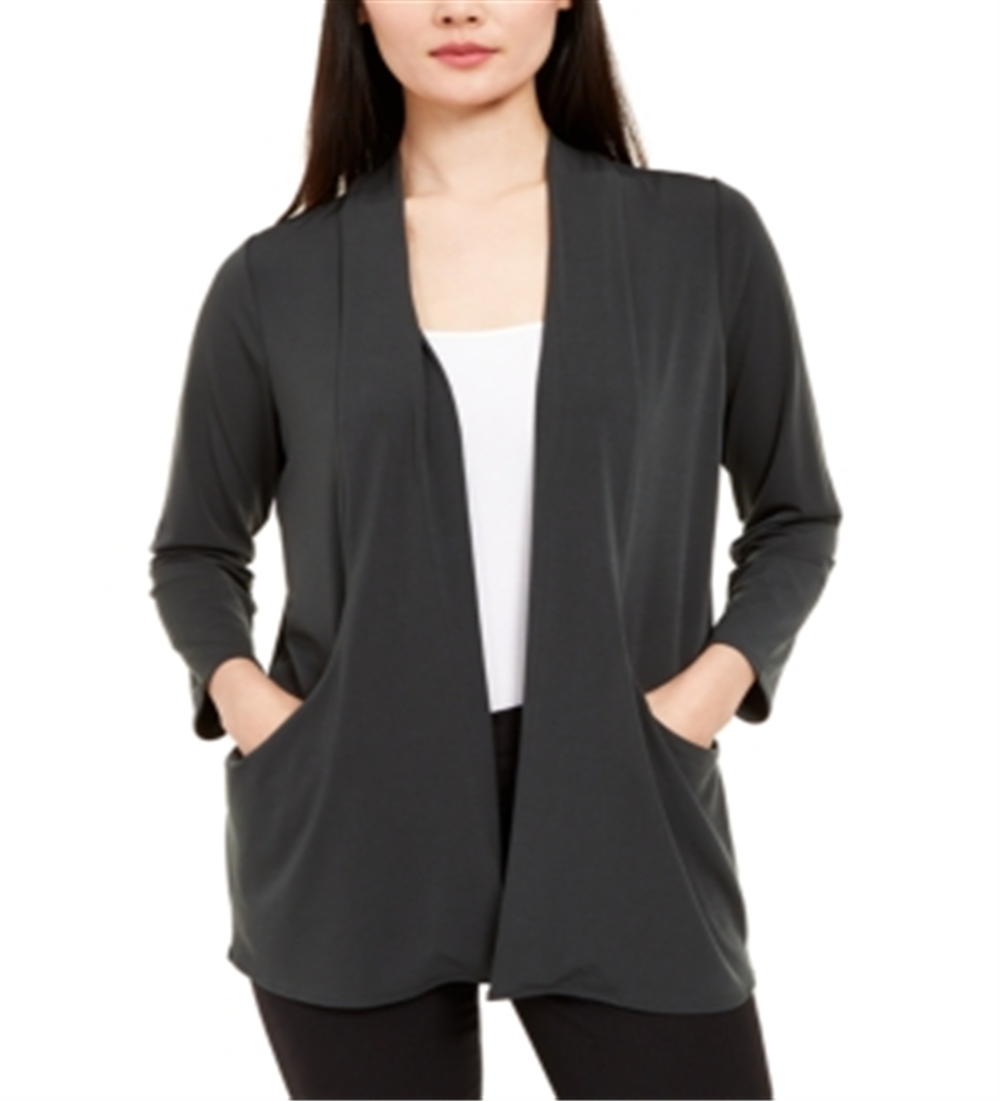 Cardigan feminino Alfani com frente aberta, verde, tamanho XX-G