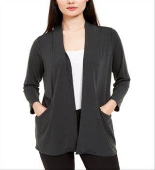 Cardigan feminino Alfani com frente aberta, verde, tamanho XX-G