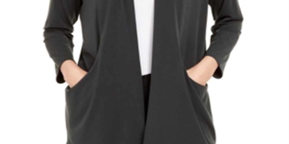 Cardigan feminino Alfani com frente aberta, verde, tamanho XX-G