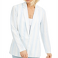 Blazer listrado feminino INC International Concepts para usar no trabalho, jaqueta branca, tamanho grande
