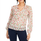 Blusa feminina estampada INC International Concepts, branca, tamanho X-Large