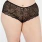 INC Íntimos Femininos Renda Sólida Todo Dia Menino Short Plus Preto Tamanho 2X