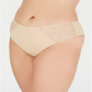 INC International Concepts Tanga feminina com acabamento em renda elástica lisa para uso diário, marrom, tamanho 2X