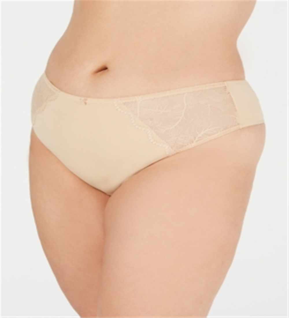 INC International Concepts Tanga feminina com acabamento em renda elástica lisa para uso diário, marrom, tamanho 2X