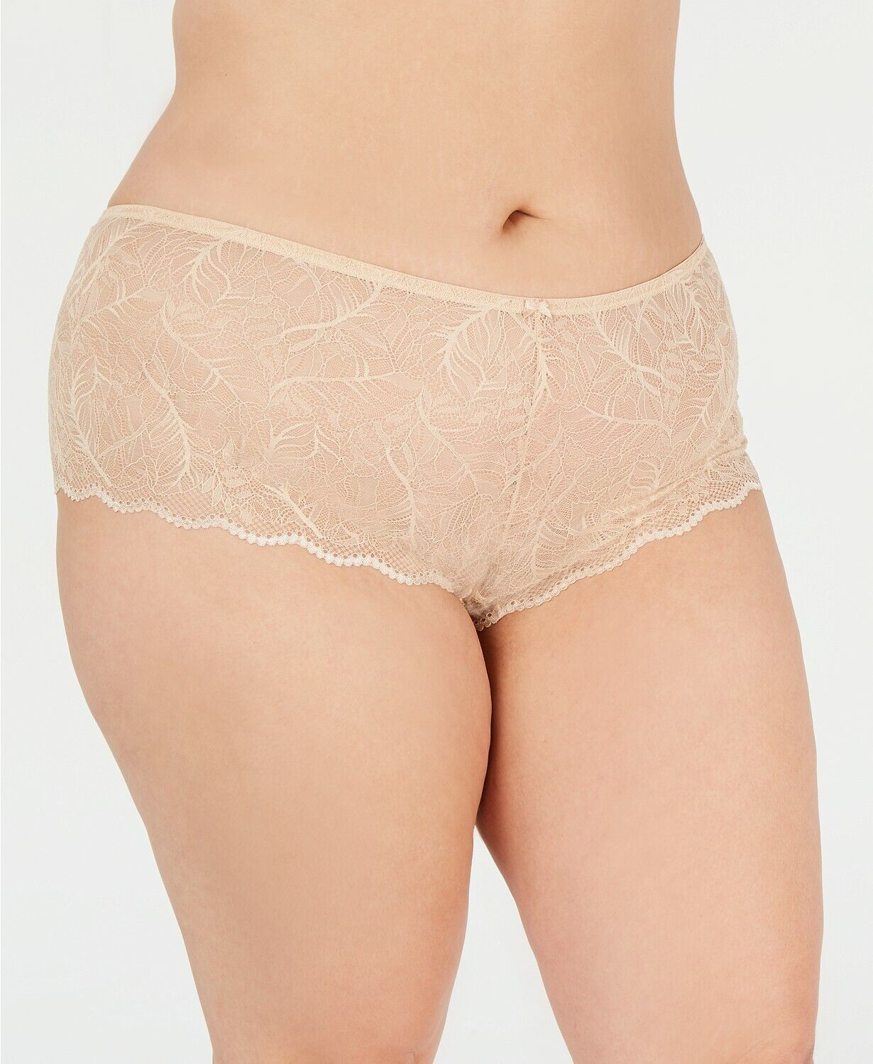 INC International Concepts Short Feminino de Renda Sólida e Elástica para Uso Diário Marrom Tamanho 1X