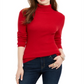 Suéter feminino canelado gola alta estilo &amp; co vermelho tamanho pequeno m