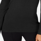 Top feminino com decote em V e acabamento em ilhós JM Collection, preto, tamanho pequeno GG