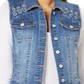 INC International Concepts Colete jeans feminino com cadarço, azul, tamanho extragrande