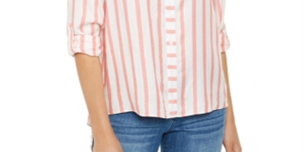 Blusa listrada metálica feminina IINC International Concepts, laranja, tamanho X-Large