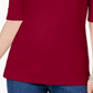 Karen Scott Top feminino pequeno com mangas curtas e cotovelo, vermelho, tamanho pequeno P