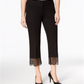 Calça Alfani Feminina com Barra de Renda e Tornozelo Preta Tamanho 14 Petite