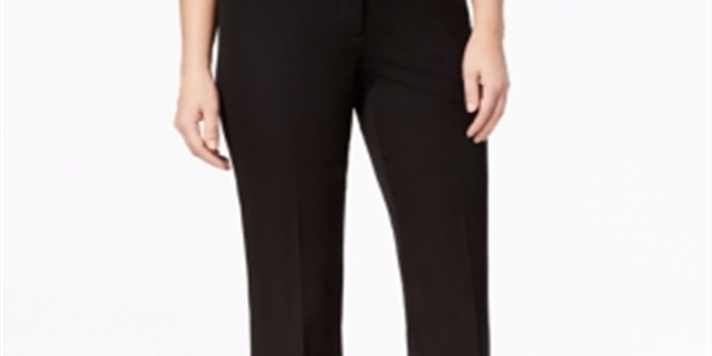 Calça Alfani Feminina com Barra de Renda e Tornozelo Preta Tamanho 14 Petite