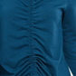 Ideologia Blusa Feminina Manga Longa Franzida Gola V Active Wear Azul Tamanho P