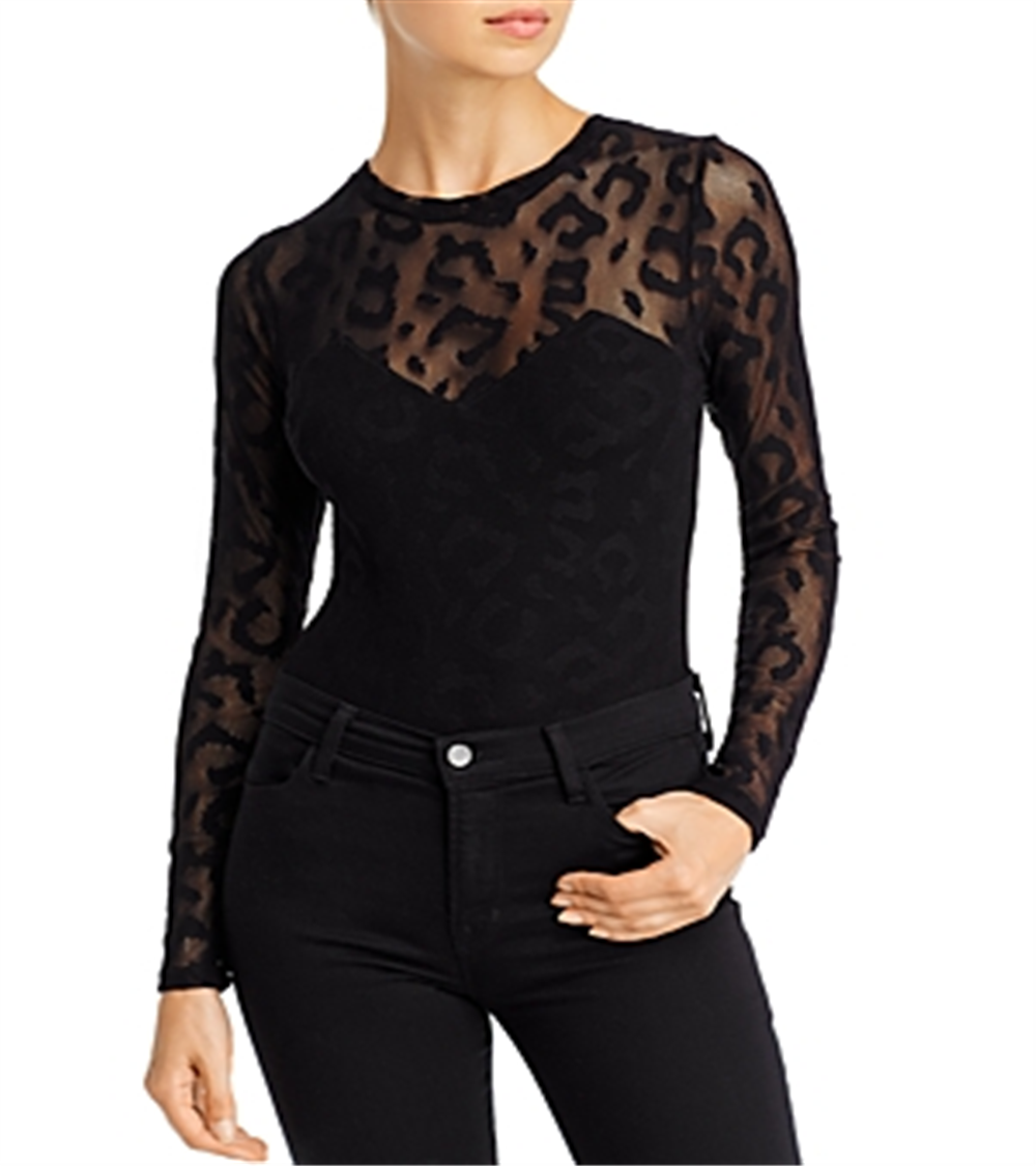 Guess Leona Body Negru Top Feminino Preto Tamanho Grande
