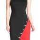 Vestido Tommy Hilfinger Feminino Sem Mangas Com Zíper, Gola Joia Acima do Joelho, Preto, Tamanho 10