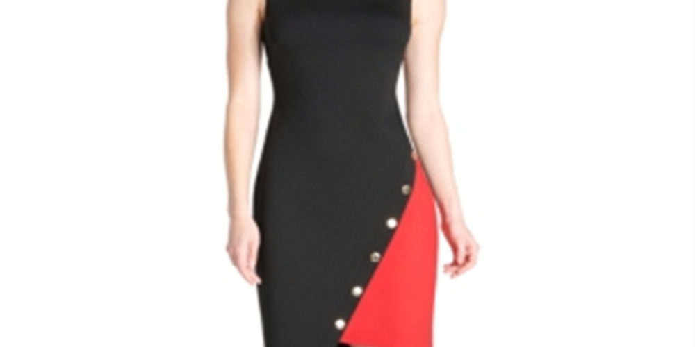 Vestido Tommy Hilfinger Feminino Sem Mangas Com Zíper, Gola Joia Acima do Joelho, Preto, Tamanho 10