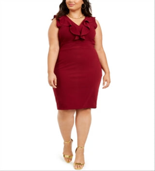 Vestido feminino da Almost Famous, estilo moderno, com costas abertas e babados, azul, tamanho 3X