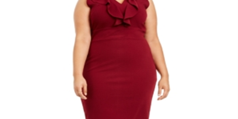 Vestido feminino da Almost Famous, estilo moderno, com costas abertas e babados, azul, tamanho 3X