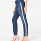 Calça jeans skinny listrada feminina INC International Concepts, azul, tamanho 2, pequena