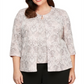 Jaqueta e blusa estampadas plus size Alex Evenings para mulheres, pretas, tamanho 2X