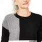 Suéter de cashmere feminino Charter Club Colorblock, preto, tamanho grande