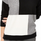 Suéter de cashmere feminino Charter Club Colorblock, preto, tamanho grande