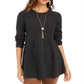 Suéter túnica feminino estilo &amp; co com pontos mistos, preto, tamanho PP