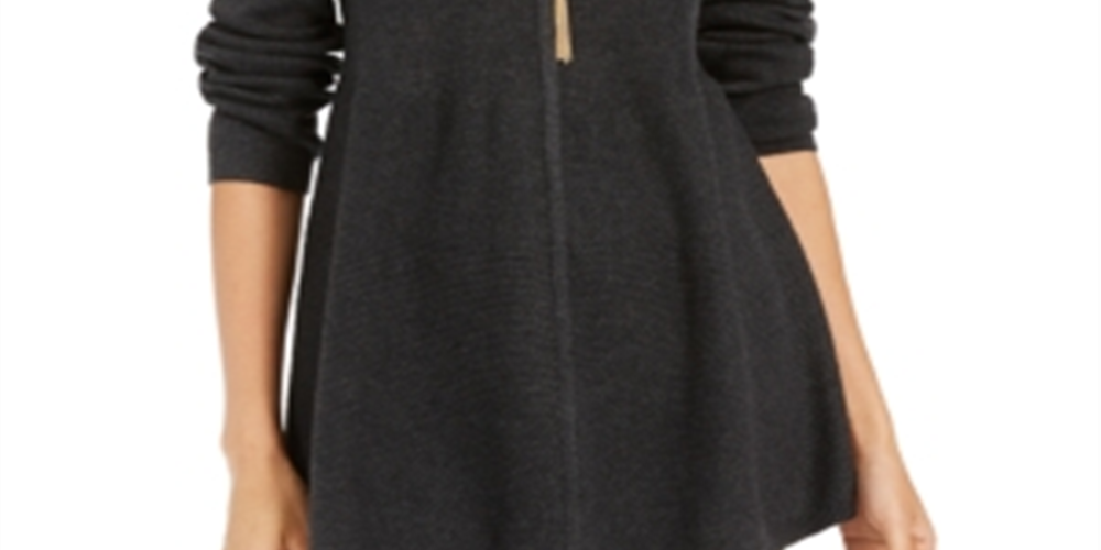 Suéter túnica feminino estilo &amp; co com pontos mistos, preto, tamanho PP