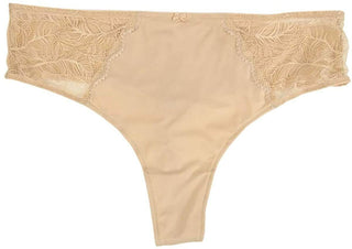 IINC International Concepts Lingerie Feminina Plus Size com Renda e Calcinha Fio Dental Marrom Tamanho 1X