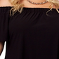 Blusa feminina Belldini Plus com mangas curtas e ombros de fora, azul, tamanho 3XL